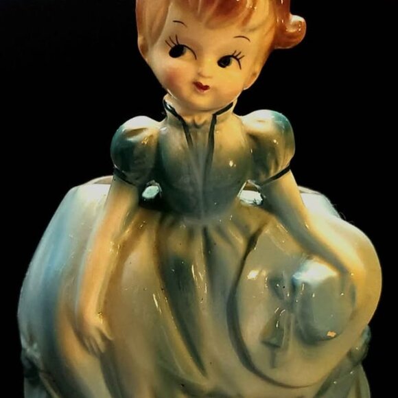 Vintage Napcoware Lady In Blue Dress Planter - Rubens Original #4116 - Picture 10 of 10